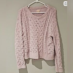 Aero Hygge- Cozy Knit Women's Sweater - Pale Pink - NWOT - Size Large